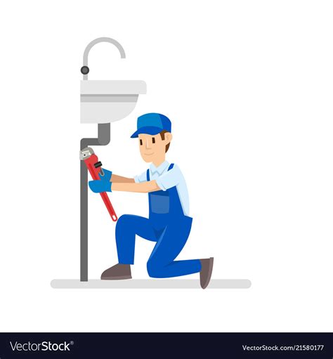Professional Plumbers Royalty Free Vector Image