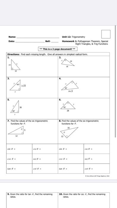 How can we use them to solve for unknown sides and angles in right triangles? Unit 8 Right Triangles And Trigonometry Homework 5 Answer Key - Home Student