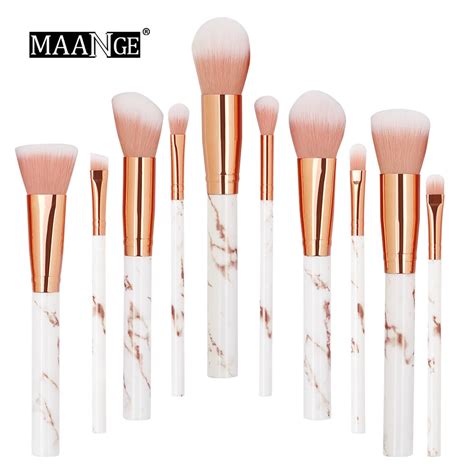 maange 10pcs kits makeup brushes set professional powder foundation concealer eye shadow lip