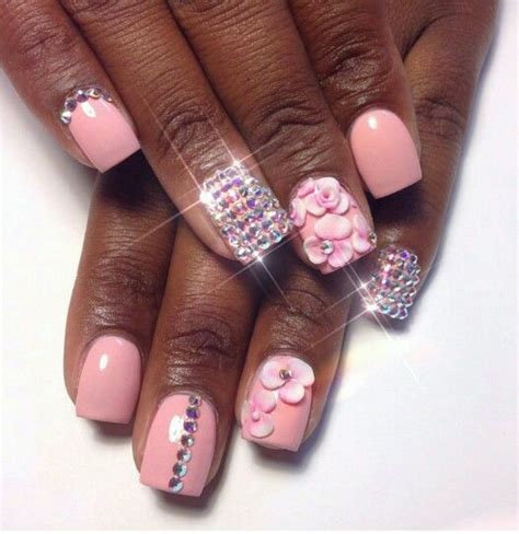This color which seems to have only lovely temperament can create many different temperaments made into manicure, which will surprise you! Pink diamonds! | Nails, My nails, Nail designs