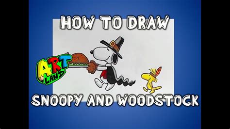How To Draw SNOOPY AND WOODSTOCK THANKSGIVING YouTube