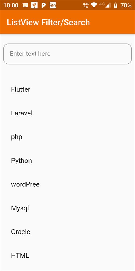How To Filter Or Search Listview Using Flutter Android App
