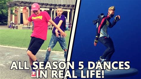 All Fortnite Season 5 Dances In Real Life Swipe It Gentlemans Dab