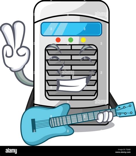 With Guitar Air Cooler Isolated With The Cartoon Stock Vector Image