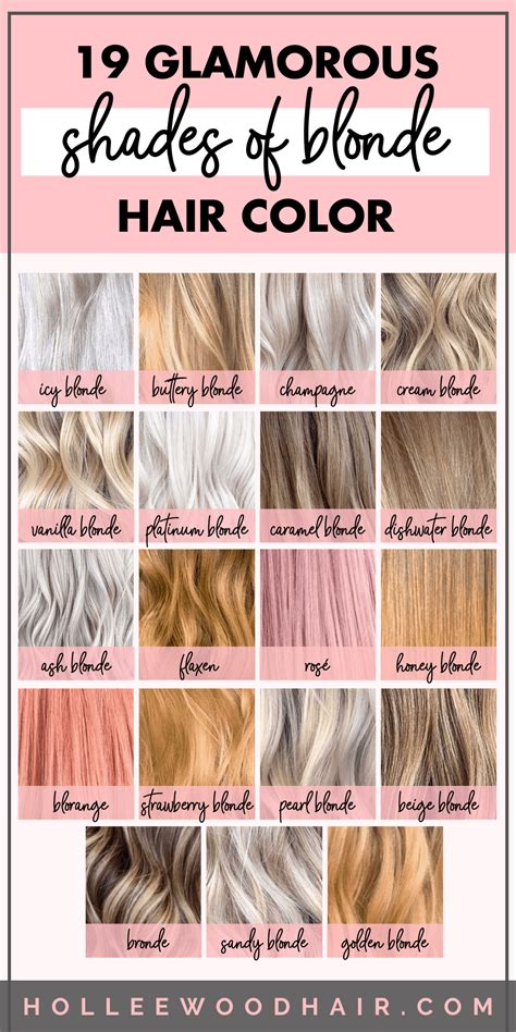 19 Glam Shades Of Blonde Hair Color • 2020 Ultimate Guide Modern Blonde Hair Color Chart