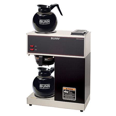 Because it stores hot water in a stainless steel commercial grade tank, you can instantly brew up a cup on demand. BUNN VPR 12-Cup Commercial Pour-Over Coffee Maker with 2 ...
