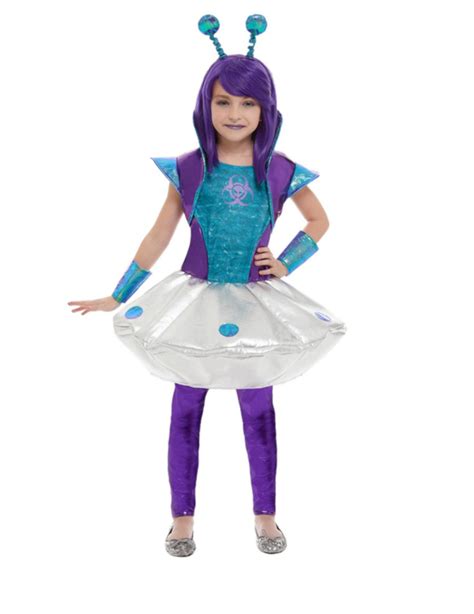 Haben sie es schon gehört. Alien-Kostüm für Mädchen türkis-lila-silbern , günstige ...