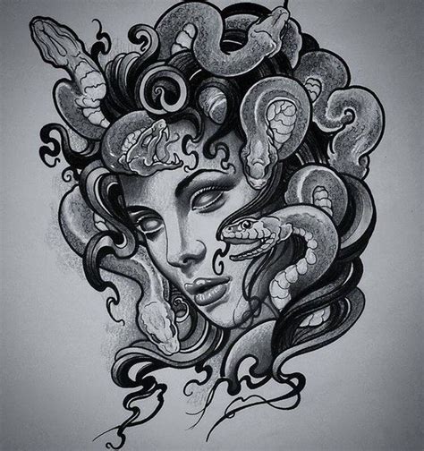 Medusa Graphic Design Татуировки рукава Татуировка с медузой Эскиз тату
