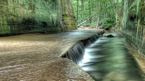 Time Lapse Photography Of River Streaming Waterfall Nature Forest Hd