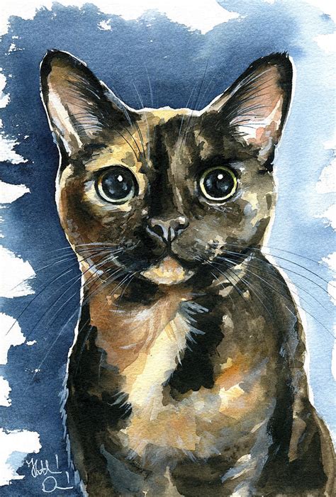 Tiffany Tortoiseshell Cat Painting Painting By Dora Hathazi Mendes Pixels