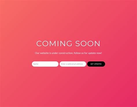 Coming Soon With Subscribe Form Landing Page
