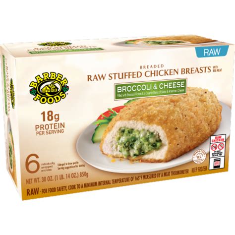 Barber Foods® Raw Breaded Broccoli And Cheese Stuffed Chicken Breasts 6 Ct 5 Oz Frys Food Stores