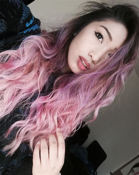Pastel Lavender Lilac Pink Ombre Hair With Dark Roots