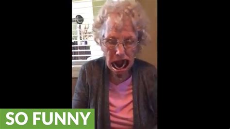 grandma loses her dentures during phrase guessing game youtube