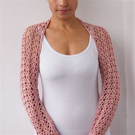 Long Sleeves Lace Shrug Bolero Pattern By Ana D Crochet Shrug Pattern Crochet Shrug Pattern