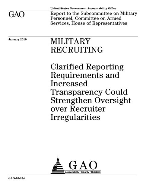 Military Recruiting Clarified Reporting Requirements And Increased
