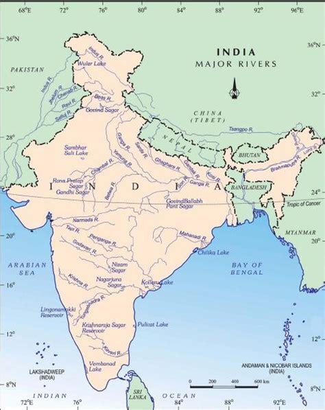 Indian Map And Rivers