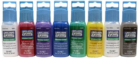 Plaid Gallery Glass Window Color Beginner Set 2 Ounce Gg8set 8 Pack