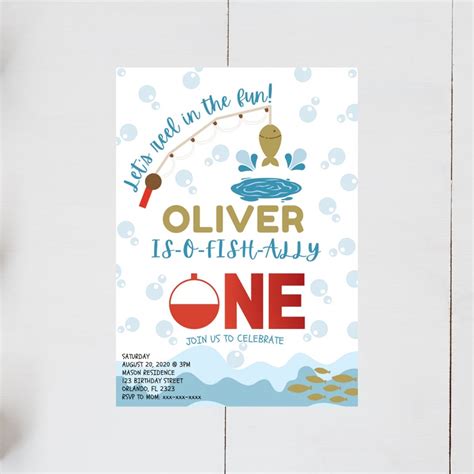 O Fish Ally One Birthday Party Printable Editable Template Etsy