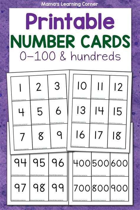 Free Printable Number Cards 1 1000
