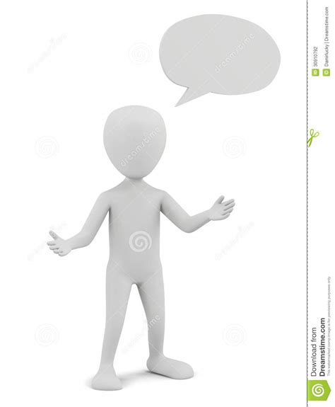 3d Small Person With Empty Chat Bubble. Stock Illustration - Image: 30910792