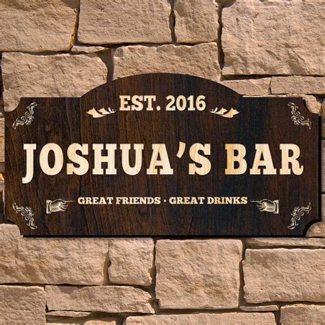 Classic Bar Personalized Wood Sign Signature Series