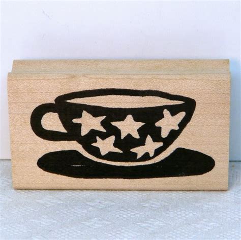 Hot Potatoes Rubber Stamp Star Cup Coffee Tea I178