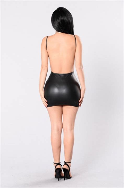 vestido negro cuero sintético noche sexy atrevido super hot 469 00 en mercado libre