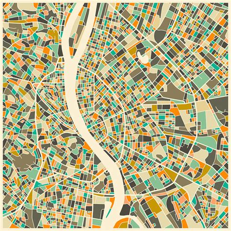 Please note that the map will show you 40 accommodation at the most. Budapest Map Digital Art by Jazzberry Blue
