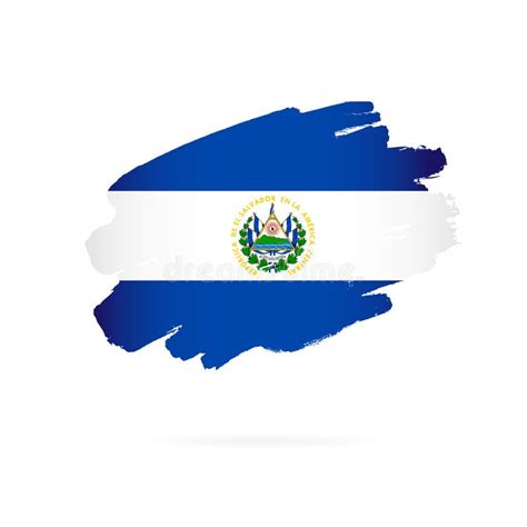 Bandera De El Salvador Ejemplo Del Vector Las Pinceladas Ilustración del Vector Ilustración