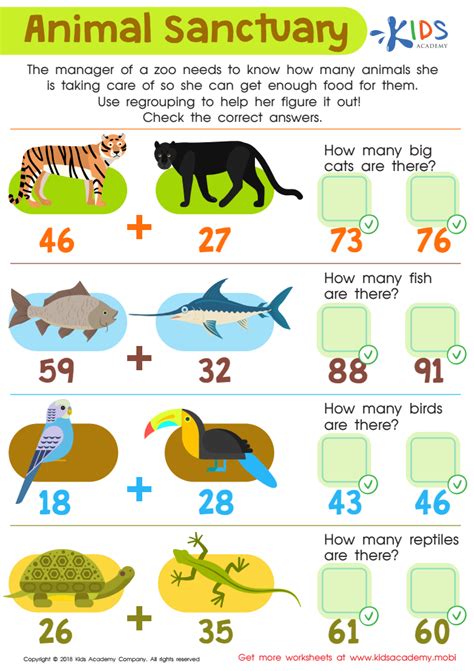 Animal Sanctuary Worksheet For Kids Answers And Completion Rate
