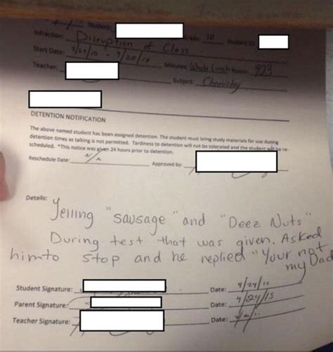 hilarious detention slips you won t believe 12 photos detention slips funny detention slips