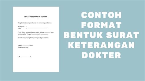 Contoh Format Bentuk Surat Keterangan Dokter Youtube