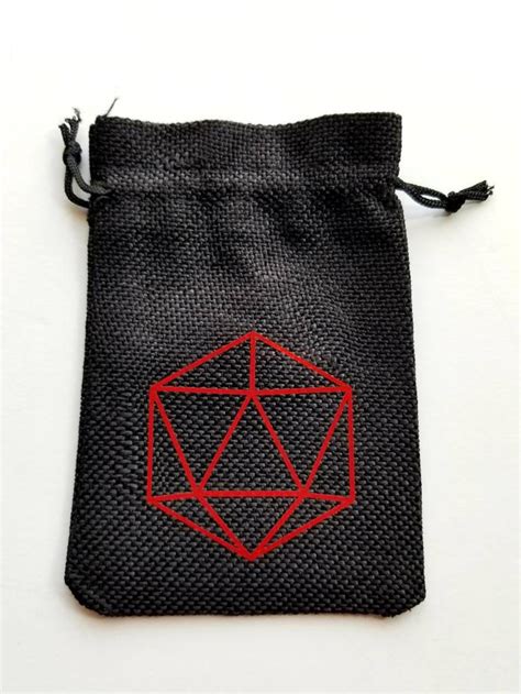 Dnd Dice Bag With D20 Graphic Dungeons Dragons Rpg Dnd Gaming Etsy