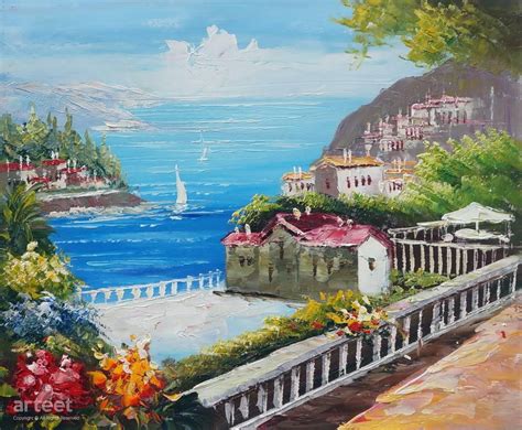Amalfi Coast Art Painting Oil Painting For Sale Arteet