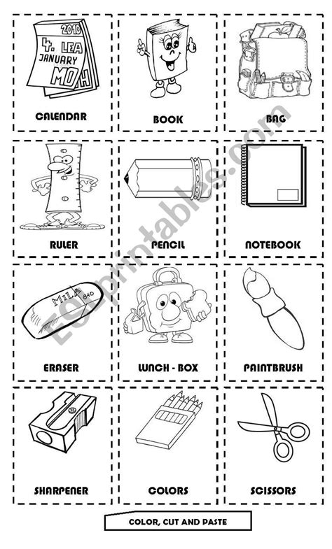 My School Things Esl Worksheet By Jecmpj