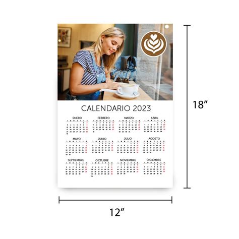 Calendario de pared tipo Afiche 12x18 Imprima en Línea