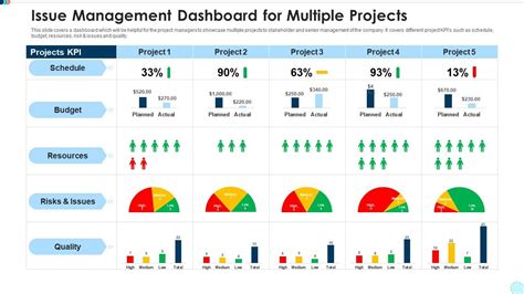 Issue Management Dashboard For Multiple Projects Presentation