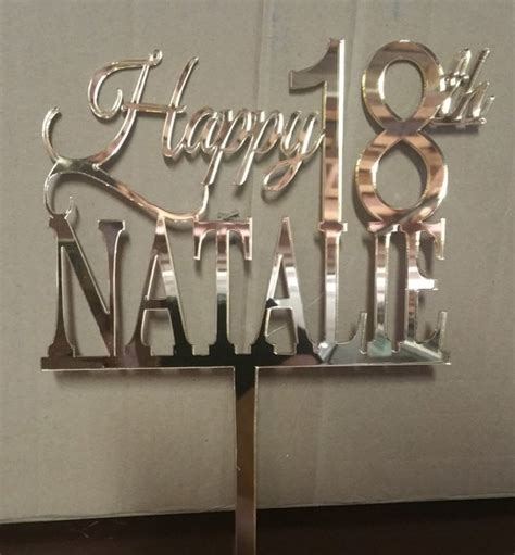 Gold Mirrored Acrylic Cake Topper Personalized With Your First Etsy