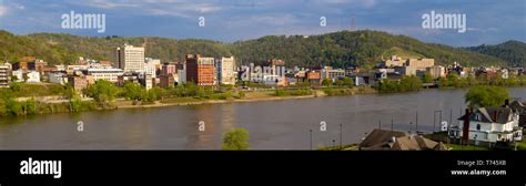 Long Panoramic View Of The Downtown City Center Of Wheeling West