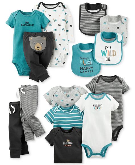 Carters Baby Boys Little Wild One Clothing Sets Bibs Bodysuits