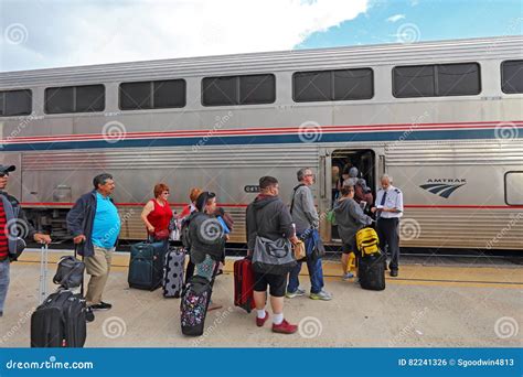 Passengers Boarding An Amtrak Train Editorial Photo Image Of Downtown