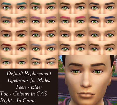 Default Replacement Eyebrows For Males By Simmiller At Mod The Sims