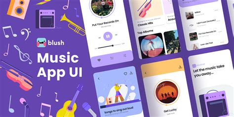 Music App Template With Illustrations Figma