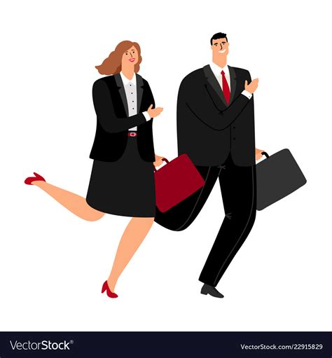 Business Man And Woman Running Royalty Free Vector Image