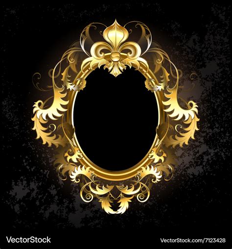 Oval Gold Frame Royalty Free Vector Image Vectorstock