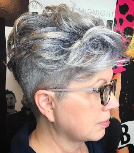 Pastel gray long pixie haircut with bangs for women. Grey Hairstyles for Short Hair 2021 | Short Hair Models