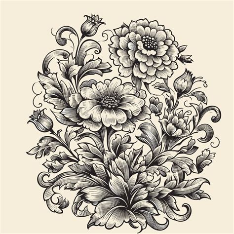 Premium Vector Free Vector Engraving Hand Drawn Floral Background