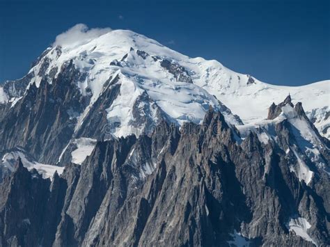 Peak Of Mont Blanc In The French Alps Stock Image Image Of Alps Snow