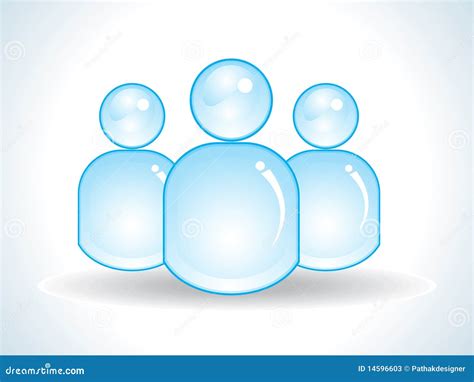 Abstract Glossy Blue Users Icon Stock Vector Illustration Of Message